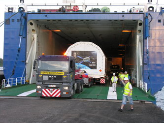 Unloading in Kourou harbour