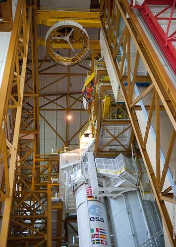 ATV-3 casing hoisted into position