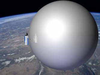 100 Meter großer Helium-Ballon zum Absenken eines Satelliten