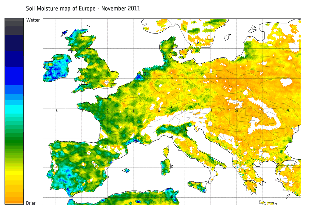 Soil moisture, November 2010 and 2011
