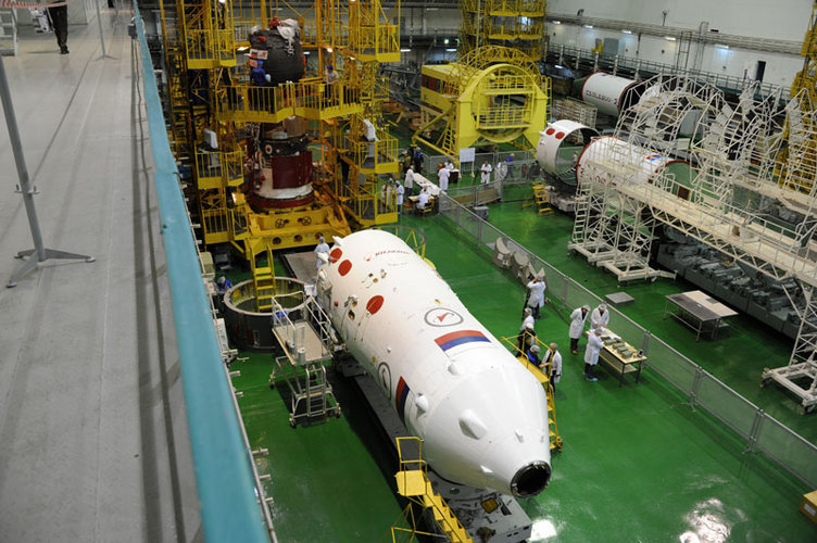 Soyuz TMA-03M attached to Soyuz upper stage