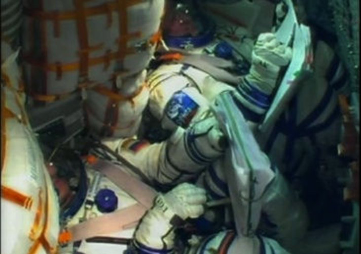 TV image from the Soyuz TMA-03M spacecraft