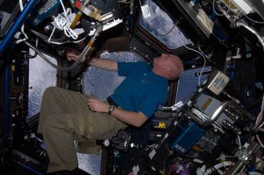 André Kuipers in Cupola on ISS