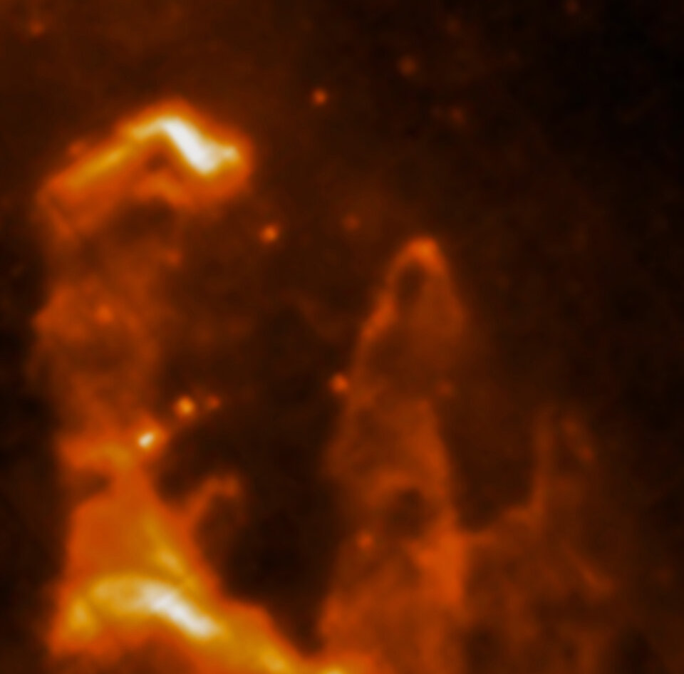 ISO mid-infrared view of Pillars of Creation