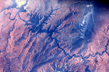 Lake Powell and the Colorado river, seen from the ISS