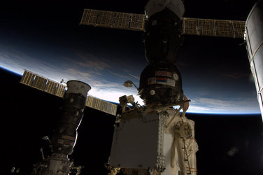 Soyuz and Progress docked with the ISS