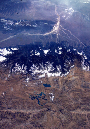 The Himalayas and the Tibetan Plateau, as seen from the ISS