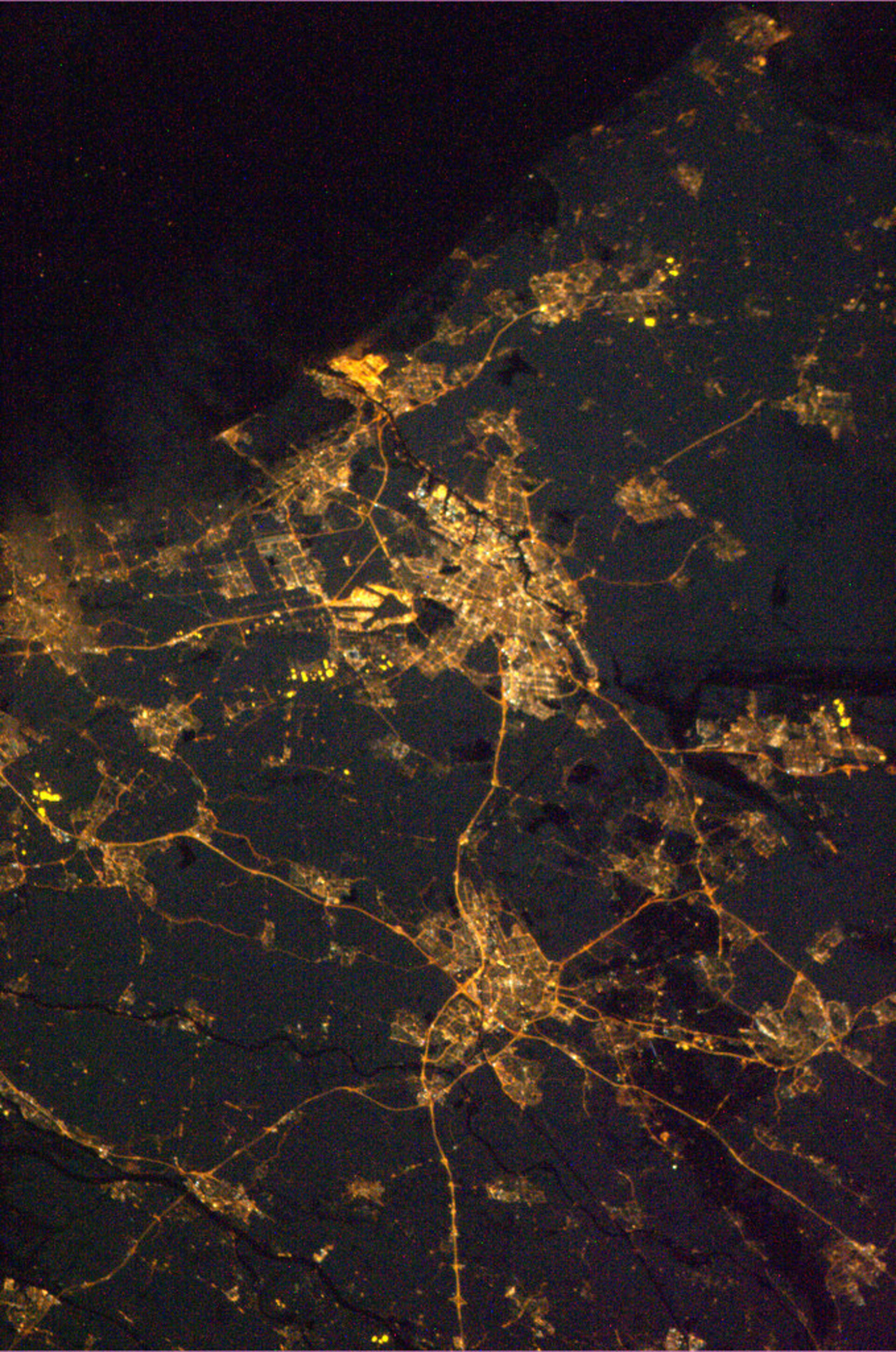 Holland under snow, as seen from the ISS