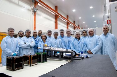 Teams during preparations of the first three CubeSats