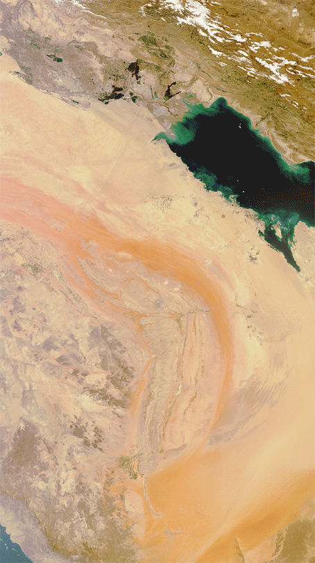 Envisat captures images of a sandstorm