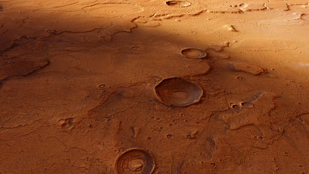 Perspective view of Acidalia Planitia and Tempe Terra