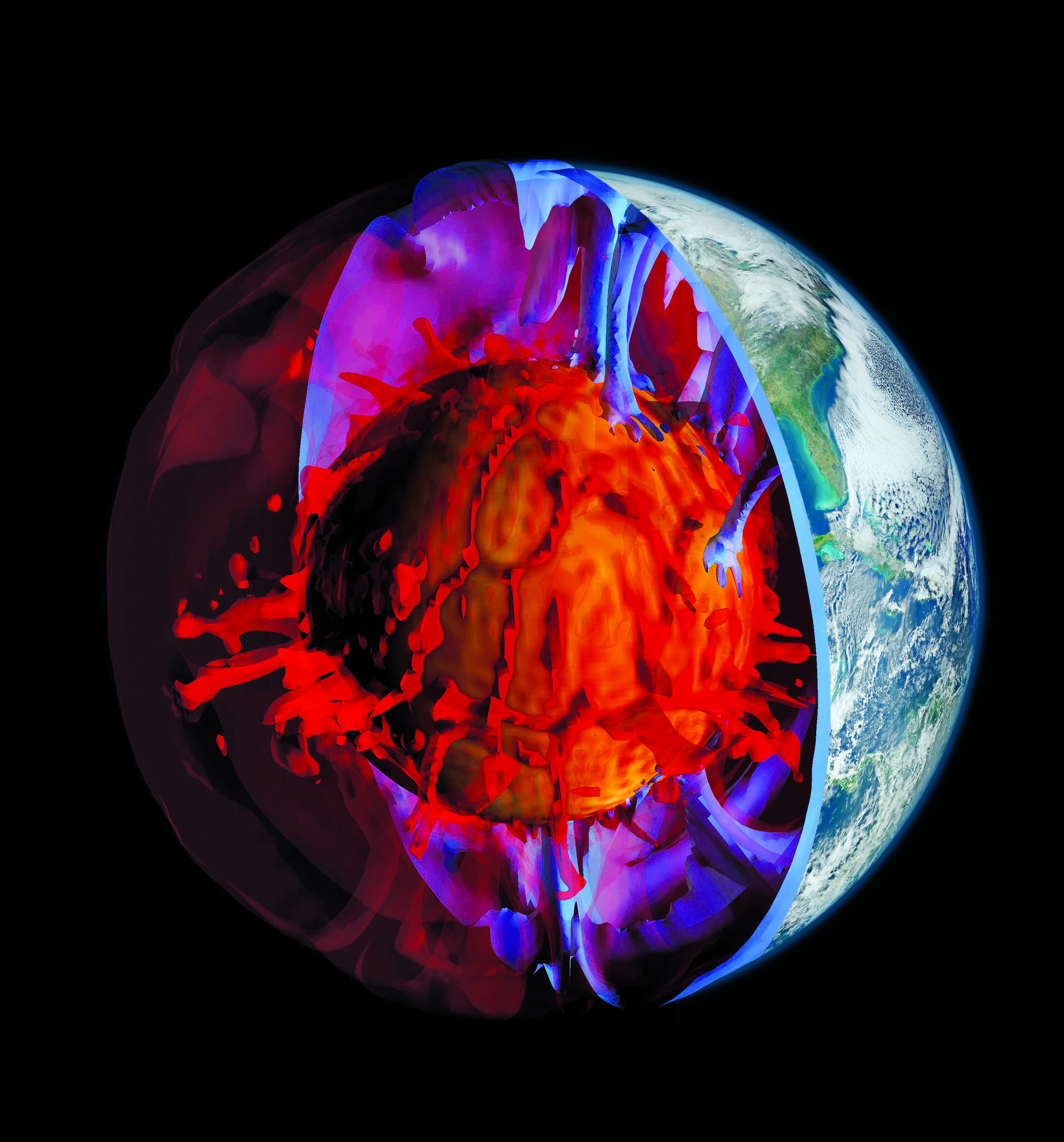Ein Modell der inneren Erde nach Geoflow-Daten