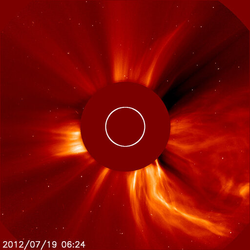 Solar flare seen by SOHO 19 July