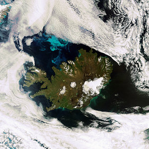 Cloud-free image of Iceland