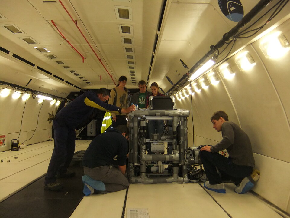 Dustbrothers experiment on Zero-G aircraft