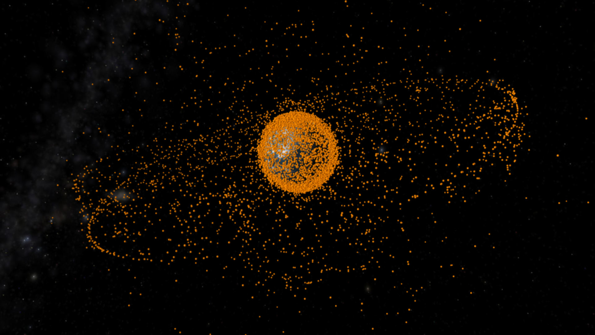 Space debris objects in orbit