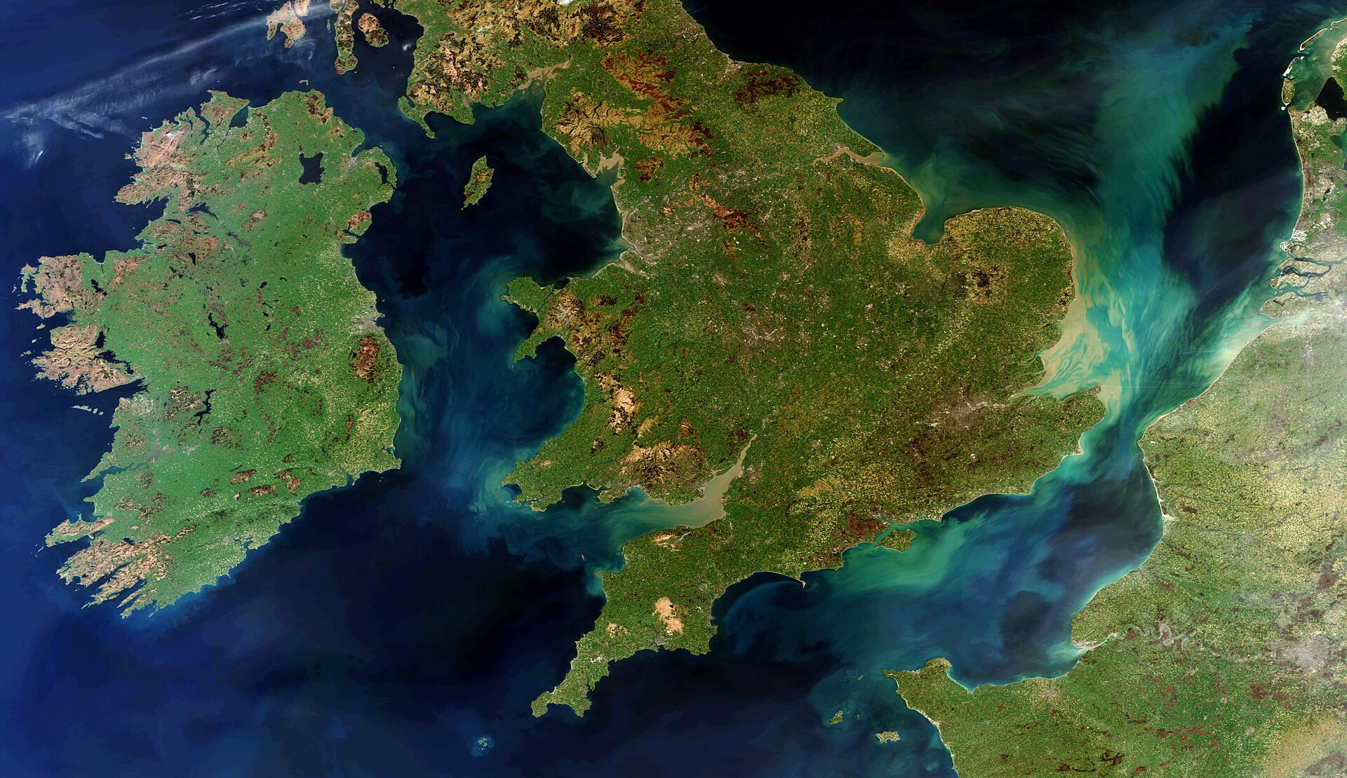 A cloud-free view of Ireland, UK and France