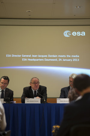 Jean-Jacques Dordain during the annual press briefing on 24 January 2013