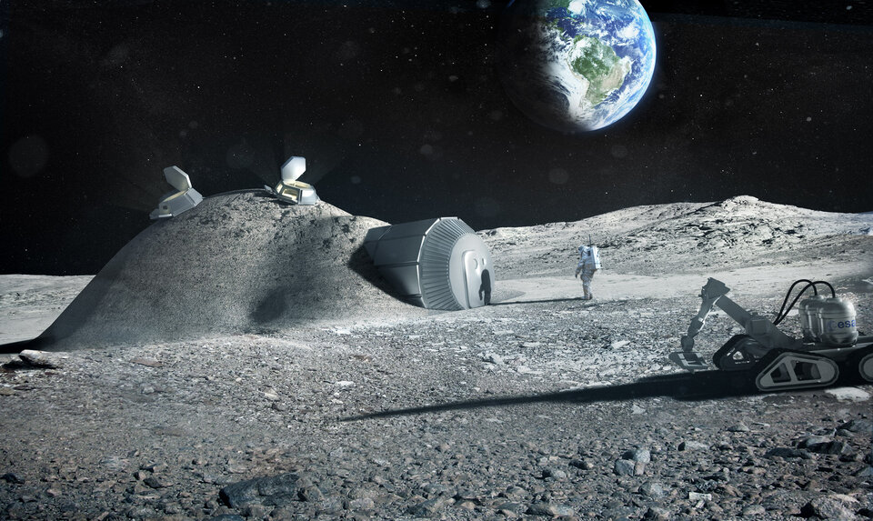 Design for a 3D-printed lunar base