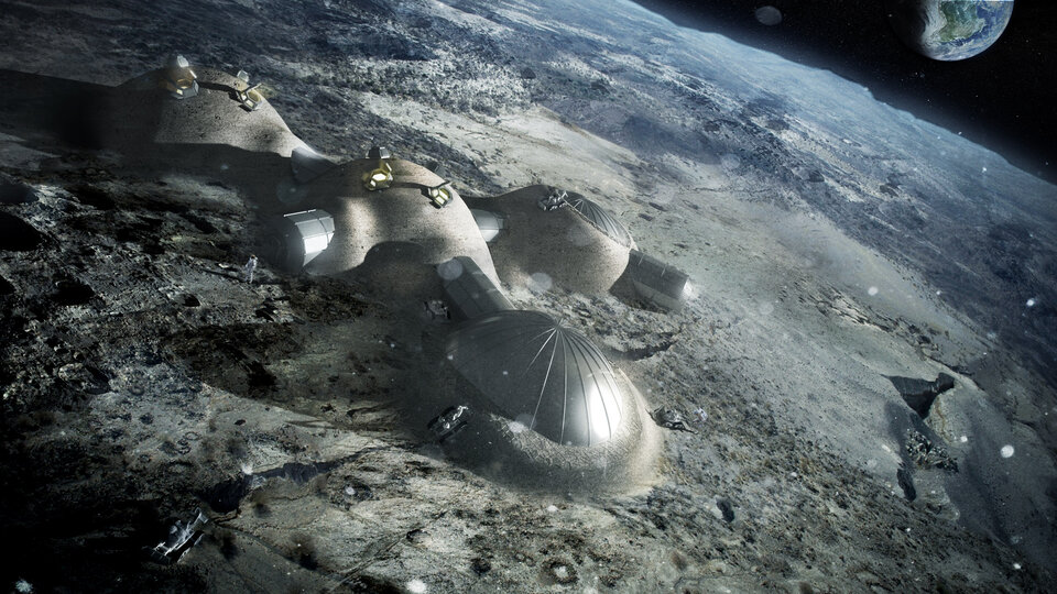 Idea for a future moon base. Lunar caves could also provide shelter for astronauts.