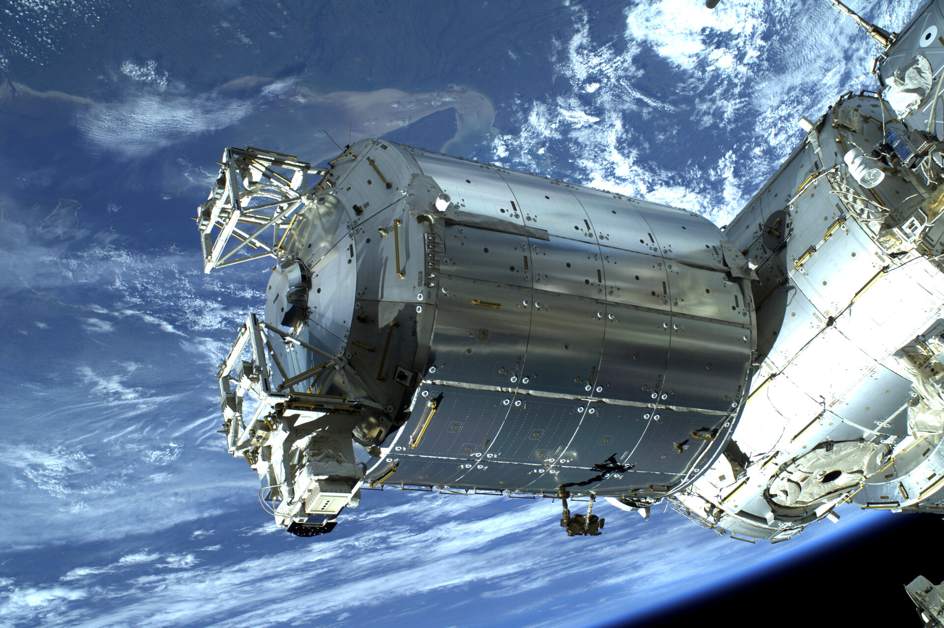 Columbus laboratory, as seen by ESA astronaut Luca Parmitano, July 2013