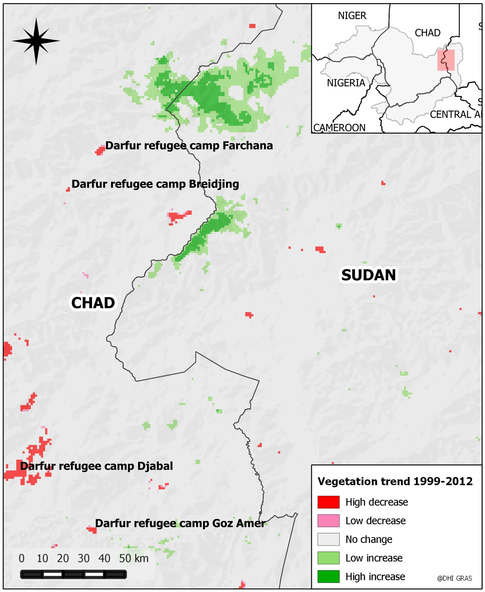 Land degradation in the Darfur region