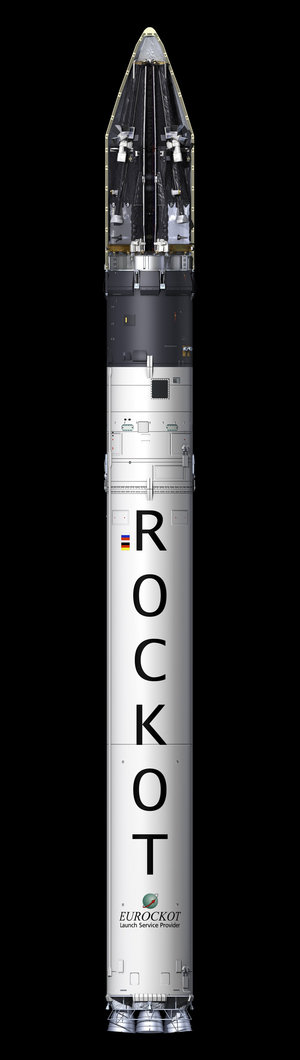 Artist's view of Swarm on a Rockot launcher