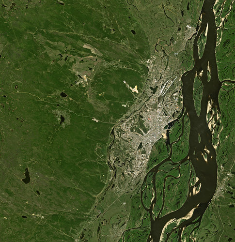 Russia’s Lena River and the city of Yakutsk