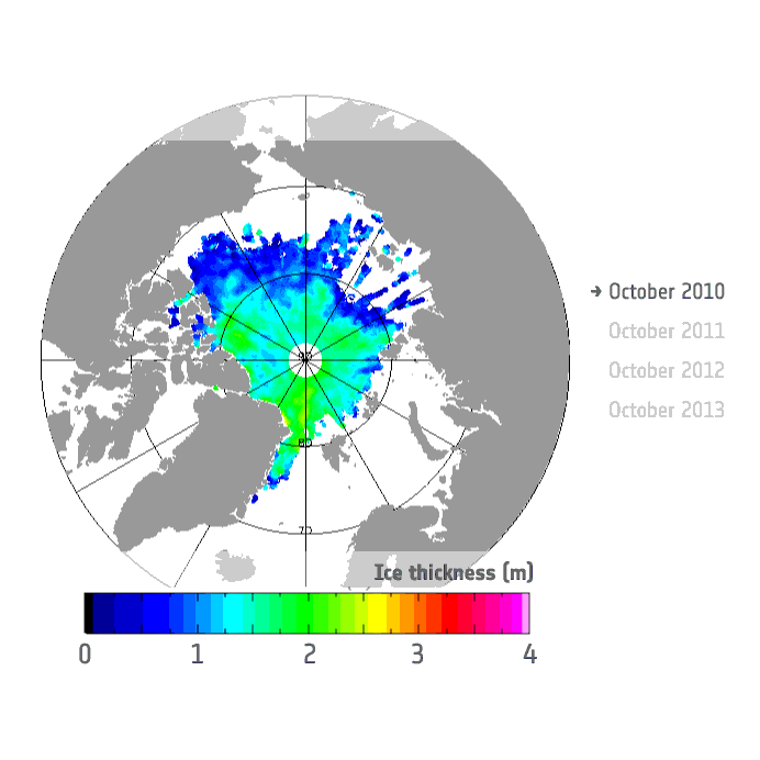 Autumn sea-ice thickness from CryoSat 2010–2013