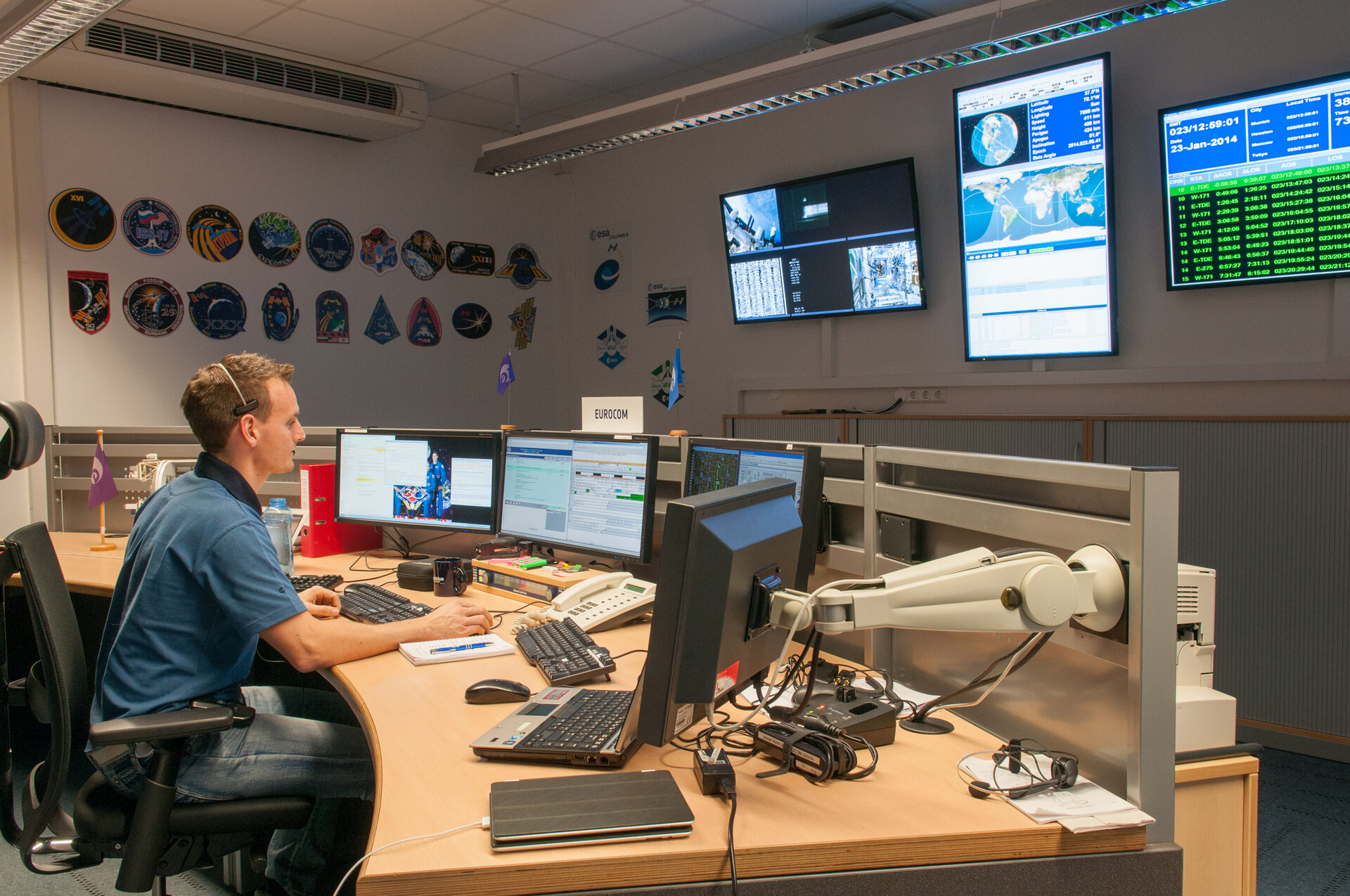 EUROCOM relaying feedback from the Columbus Flight Control Team
