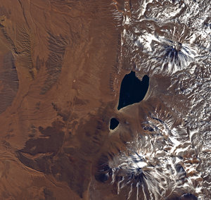 The heart-shaped Miscanti lake in northern Chile