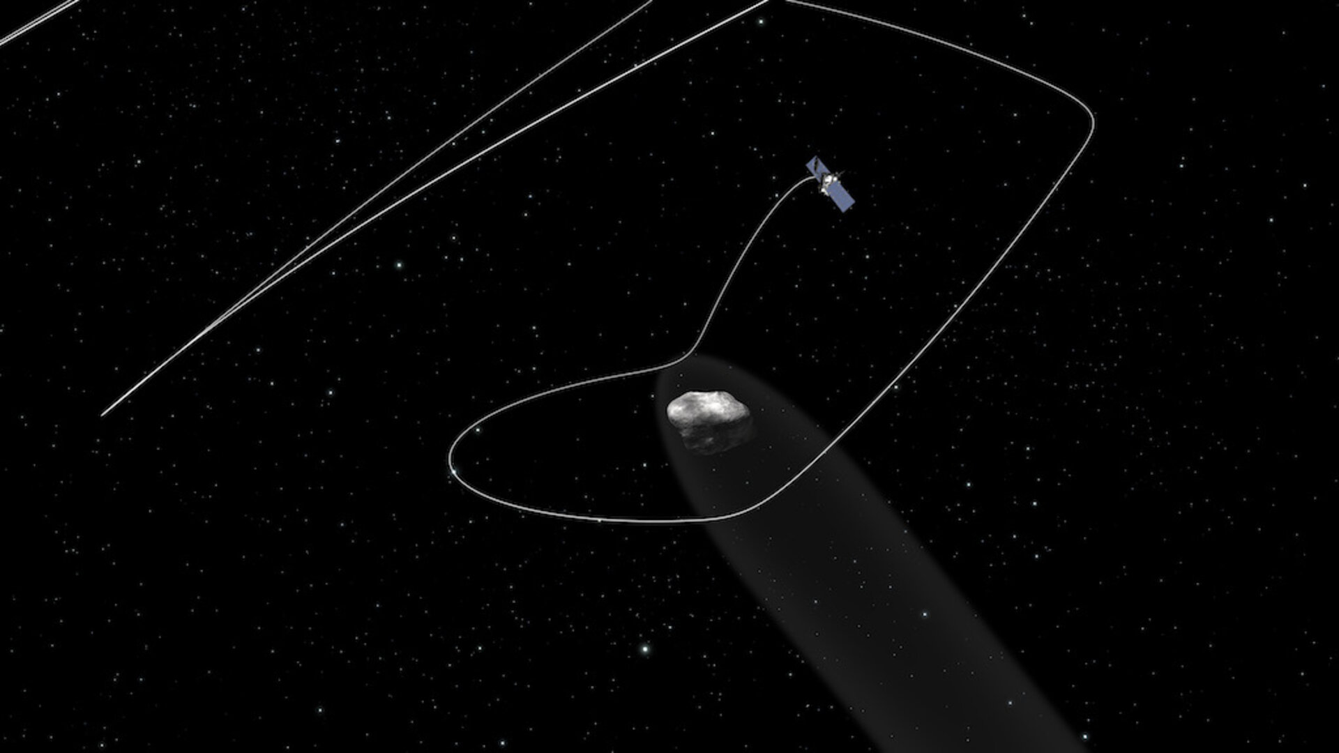 Rosetta orbiting the comet