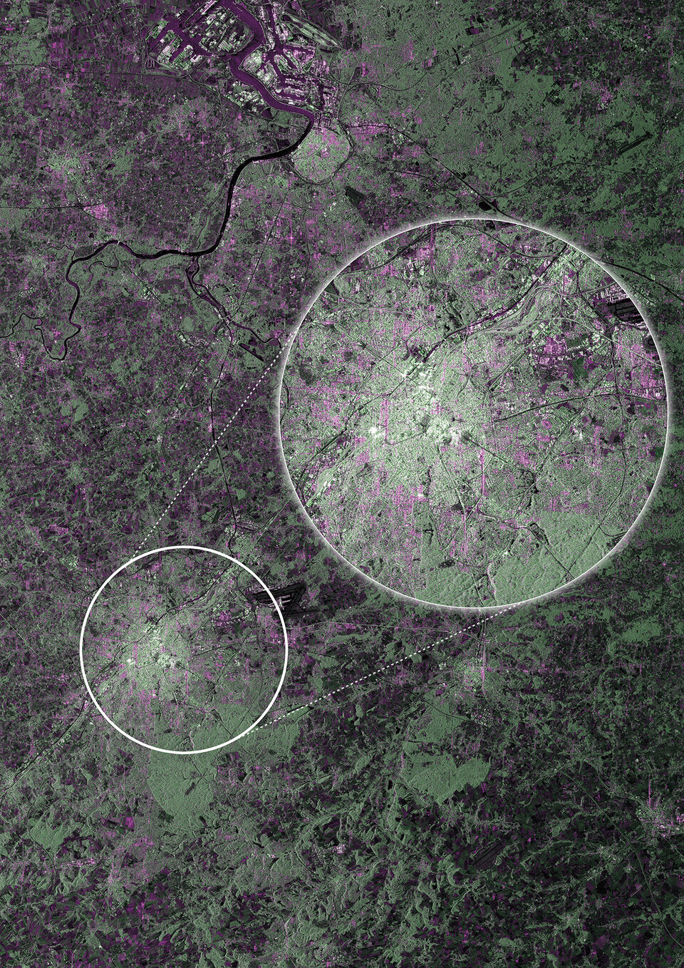 Brussel gezien door een Sentinel-satelliet