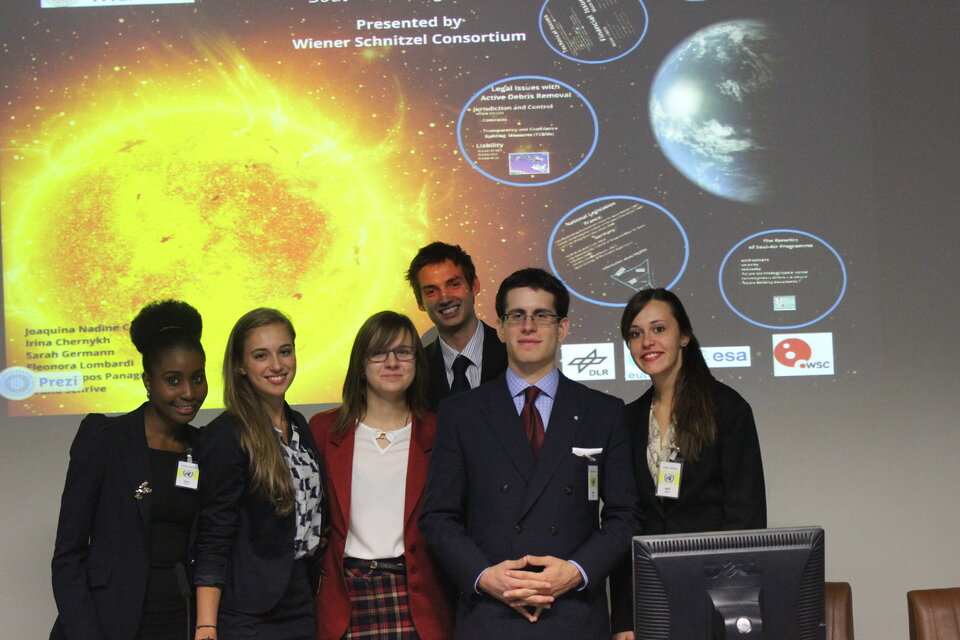 One group presents their project at the UN OOSA