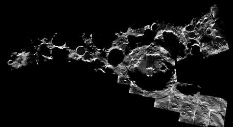 A peppering of craters at the Moon’s south pole
