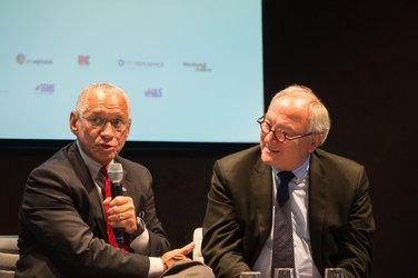 Charles Bolden takes part in a panel discussion