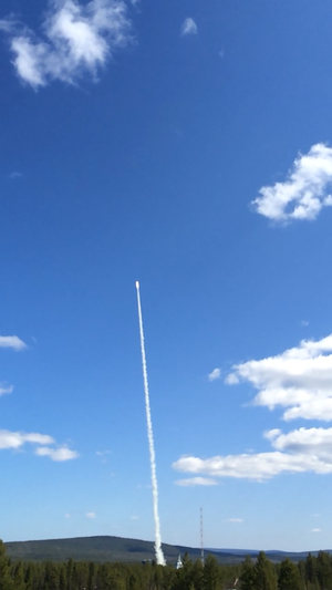 Launch of the REXUS 15 sounding rocket from Kiruna, Sweden