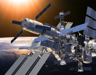 Artist's impression showing ATV-5 docked with ISS 