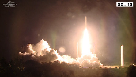 Ariane 5 liftoff on flight VA218