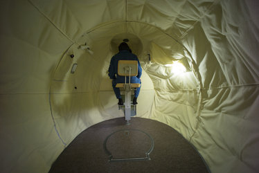 Andreas during training in the “Don-Soyuz” simulator 