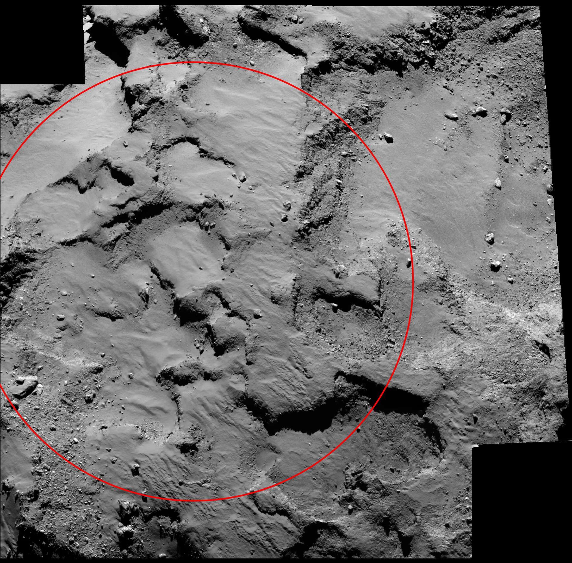 Philae's primary landing site from 30 km 