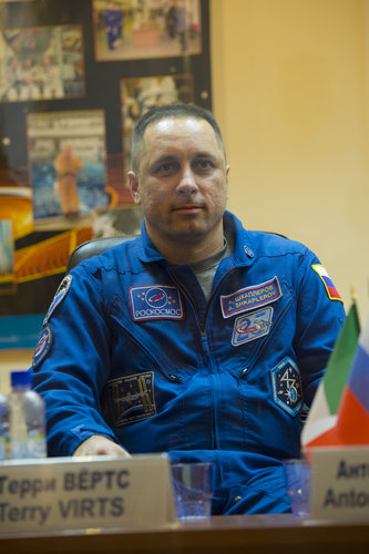 Anton Shkaplerov during press conference