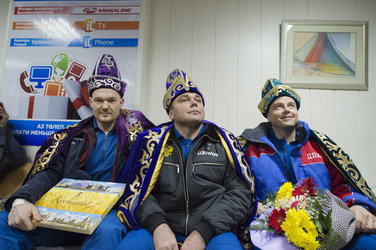 Welcome ceremony at the Kustanai Airport in Kazakhstan 