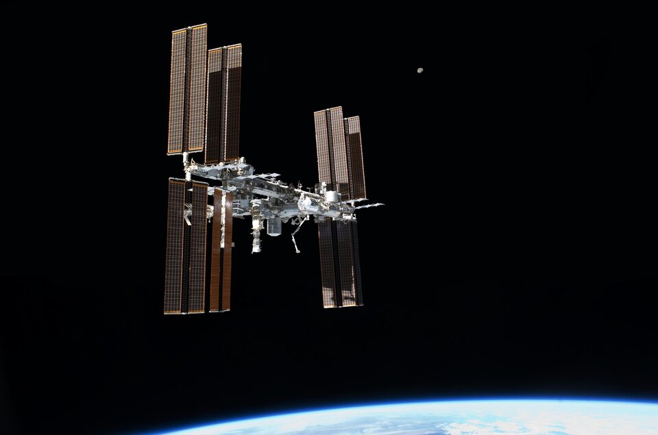 The ISS orbits at an altitude of 330–435 km above Earth’s surface