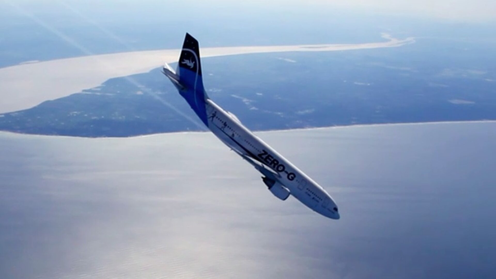 Zero-G Airbus A300 during parabolic flight descent