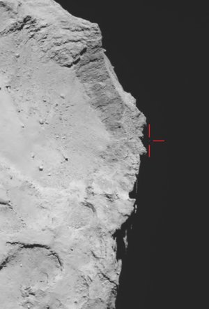 Philae above the comet?