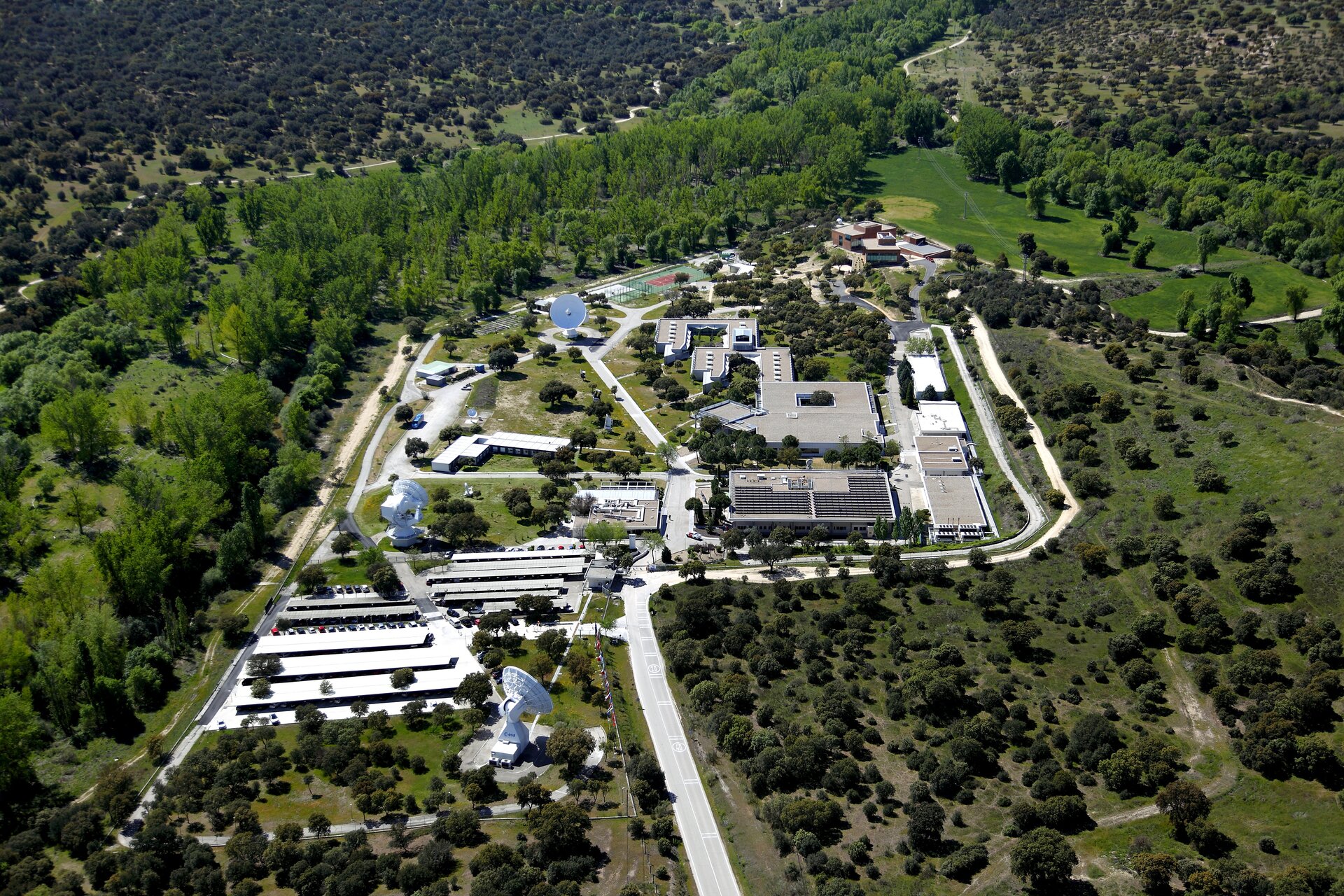 Aerial view of ESAC from the main entrance, 2014