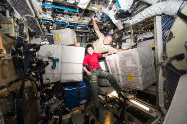 Astronauts inside ATV-5