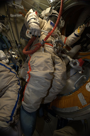 Orlan spacesuit on Space Station
