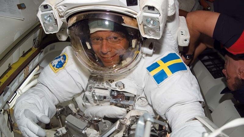Christer Fuglesang under sitt första rymduppdrag 2006